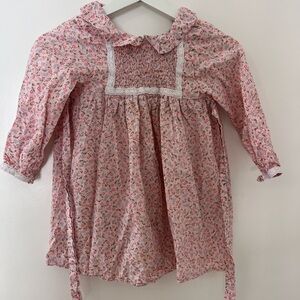 Smocked Floral Pink Dress
